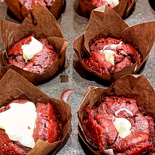 Mini Muffins Red Velvet con Queso (sin Gluten)